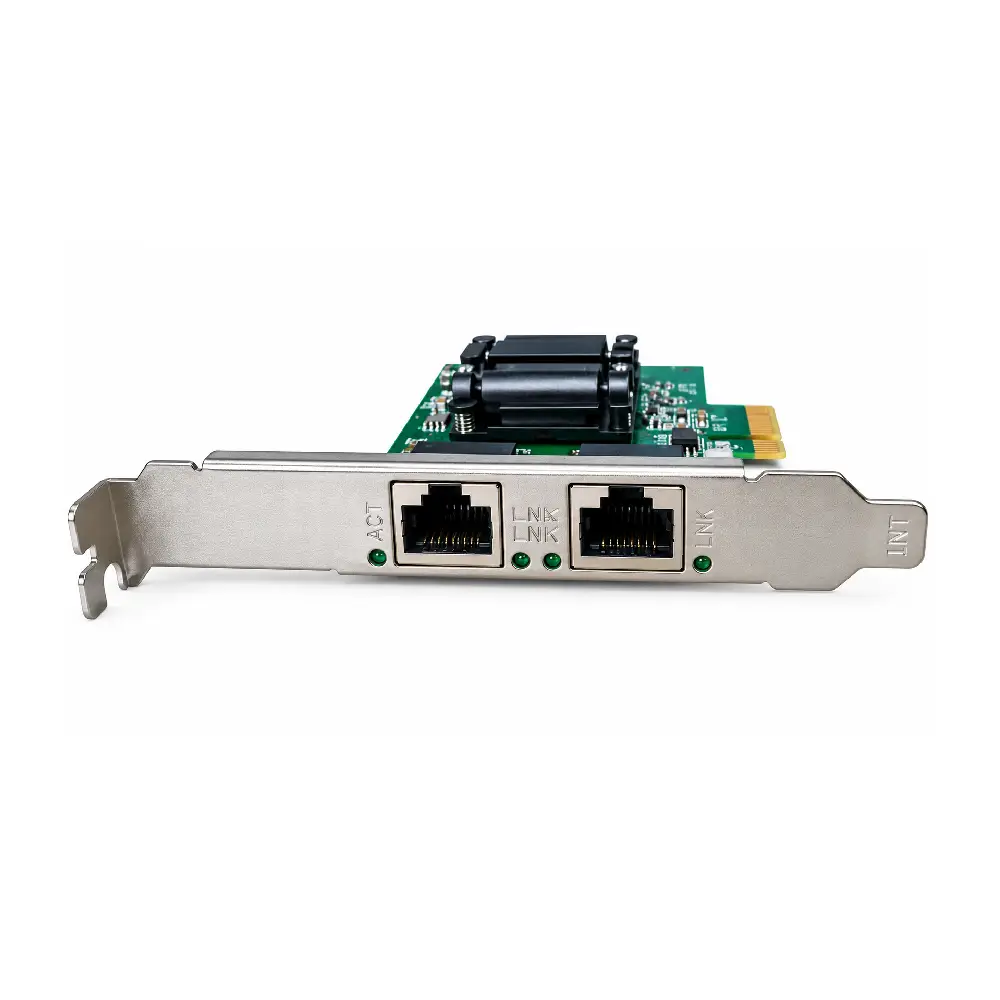 Bungees PCIe 1X 1G 2Port Lan Card 10/100/1000 Mbps view 2
